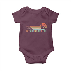 Retro Coming Out Of My Cave Christian Easter Parody Baby Onesie I’ve Been Doing Just Fine Resurrection Humor Faith Gift TS02 Maroon Print Your Wear