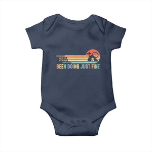 Retro Coming Out Of My Cave Christian Easter Parody Baby Onesie I’ve Been Doing Just Fine Resurrection Humor Faith Gift TS02 Navy Print Your Wear