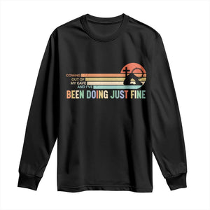 Retro Coming Out Of My Cave Christian Easter Parody Long Sleeve Shirt I’ve Been Doing Just Fine Resurrection Humor Faith Gift TS02 Black Print Your Wear