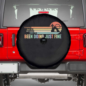 Retro Coming Out Of My Cave Christian Easter Parody Spare Tire Cover I’ve Been Doing Just Fine Resurrection Humor Faith Gift TS02 Black Print Your Wear