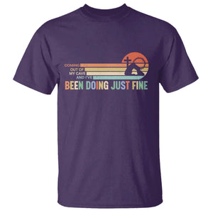Retro Coming Out Of My Cave Christian Easter Parody T Shirt I’ve Been Doing Just Fine Resurrection Humor Faith Gift TS02 Purple Print Your Wear