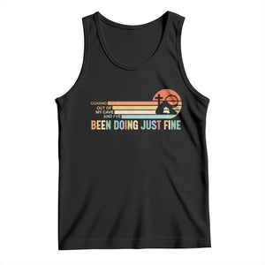 Retro Coming Out Of My Cave Christian Easter Parody Tank Top I’ve Been Doing Just Fine Resurrection Humor Faith Gift TS02 Black Print Your Wear