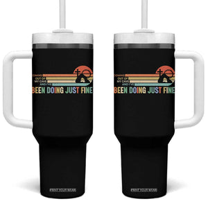 Retro Coming Out Of My Cave Christian Easter Parody Tumbler With Handle I’ve Been Doing Just Fine Resurrection Humor Faith Gift TS02 One Size: 40 oz Black Print Your Wear