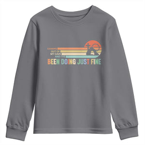 Retro Coming Out Of My Cave Christian Easter Parody Youth Sweatshirt I’ve Been Doing Just Fine Resurrection Humor Faith Gift TS02 Charcoal Print Your Wear