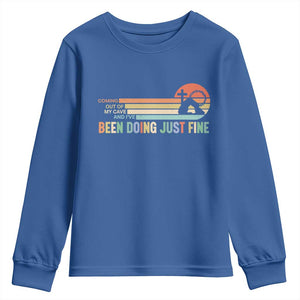 Retro Coming Out Of My Cave Christian Easter Parody Youth Sweatshirt I’ve Been Doing Just Fine Resurrection Humor Faith Gift TS02 Royal Blue Print Your Wear