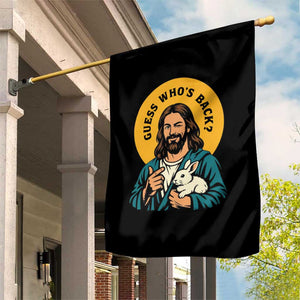 Guess Who is Back Funny Christian Easter Garden Flag Winking Jesus with Lamb Cute Resurrection Humor Gift TS02 Print Your Wear