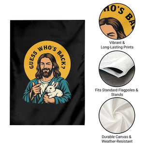 Guess Who is Back Funny Christian Easter Garden Flag Winking Jesus with Lamb Cute Resurrection Humor Gift TS02 Print Your Wear