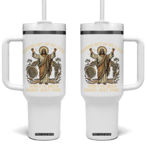 Coming Out Of My Cave Christian Easter Tumbler With Handle Risen Jesus Tomb Scene Inspirational Faith Message Gift TS02 One Size: 40 oz Black Print Your Wear