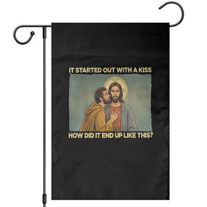 It Started Out With A Kiss Christian Easter Garden Flag Judas Betrayal Biblical Scene Faith Reflection Gift TS02 Black Print Your Wear
