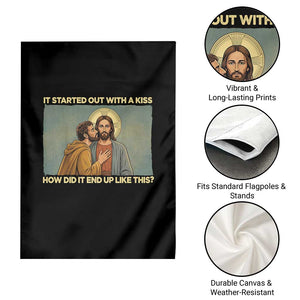 It Started Out With A Kiss Christian Easter Garden Flag Judas Betrayal Biblical Scene Faith Reflection Gift TS02 Print Your Wear