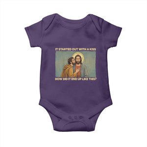 It Started Out With A Kiss Christian Easter Baby Onesie Judas Betrayal Biblical Scene Faith Reflection Gift TS02 Purple Print Your Wear