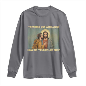 It Started Out With A Kiss Christian Easter Long Sleeve Shirt Judas Betrayal Biblical Scene Faith Reflection Gift TS02 Charcoal Print Your Wear