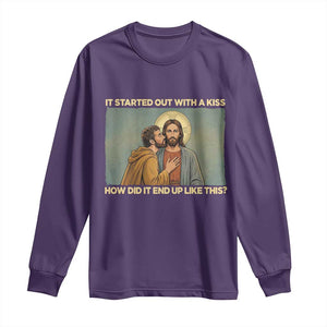 It Started Out With A Kiss Christian Easter Long Sleeve Shirt Judas Betrayal Biblical Scene Faith Reflection Gift TS02 Purple Print Your Wear