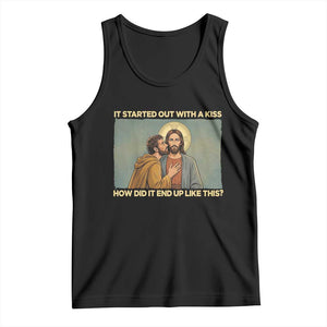 It Started Out With A Kiss Christian Easter Tank Top Judas Betrayal Biblical Scene Faith Reflection Gift TS02 Black Print Your Wear