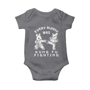Funny Easter Rabbit Martial Arts Baby Onesie Every Bunny Was Kung Fu Fighting Cute Bunny Humor Gift TS02 Charcoal Print Your Wear