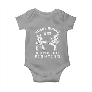 Funny Easter Rabbit Martial Arts Baby Onesie Every Bunny Was Kung Fu Fighting Cute Bunny Humor Gift TS02 Sport Gray Print Your Wear