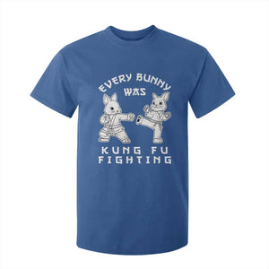 Funny Easter Rabbit Martial Arts T Shirt For Kid Every Bunny Was Kung Fu Fighting Cute Bunny Humor Gift TS02 Royal Blue Print Your Wear