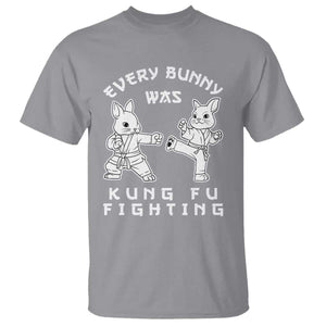 Funny Easter Rabbit Martial Arts T Shirt Every Bunny Was Kung Fu Fighting Cute Bunny Humor Gift TS02 Sport Gray Print Your Wear