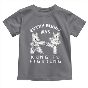 Funny Easter Rabbit Martial Arts Toddler T Shirt Every Bunny Was Kung Fu Fighting Cute Bunny Humor Gift TS02 Charcoal Print Your Wear