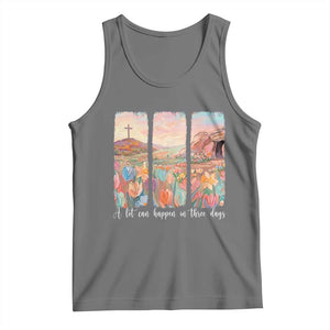 A Lot Can Happen In Three Days Christian Easter Tank Top Empty Tomb Cross Landscape Faith Inspirational Gift TS02 Black Heather Print Your Wear