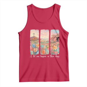 A Lot Can Happen In Three Days Christian Easter Tank Top Empty Tomb Cross Landscape Faith Inspirational Gift TS02 Red Print Your Wear