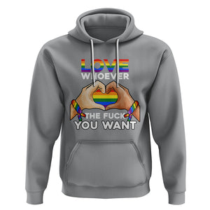 Gay Pride Hoodie Love Whoever The F You Want LGBTQ Rainbow LGBT Pride History Month TS02 Sport Gray Printyourwear