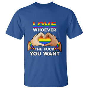Gay Pride T Shirt Love Whoever The F You Want LGBTQ Rainbow LGBT Pride History Month TS02 Royal Blue Printyourwear