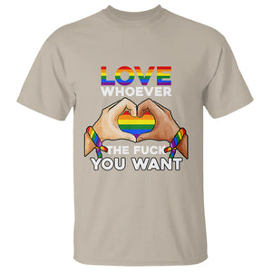 Gay Pride T Shirt Love Whoever The F You Want LGBTQ Rainbow LGBT Pride History Month TS02 Sand Printyourwear