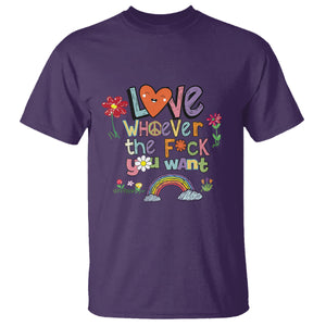 Gay Pride T Shirt Love Whoever The F You Want LGBTQ LGBT Pride History Month TS02 Purple Printyourwear