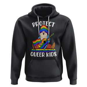 Protect Queer Kids Hoodie Gnome Ally LGBT Pride History Month Support TS02 Black Printyourwear