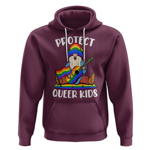 Protect Queer Kids Hoodie Gnome Ally LGBT Pride History Month Support TS02 Maroon Printyourwear
