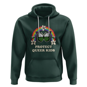 Protect Queer Kids Hoodie Butterfly Ally LGBT Pride History Month Support TS02 Dark Forest Green Printyourwear