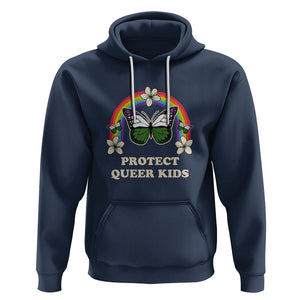 Protect Queer Kids Hoodie Butterfly Ally LGBT Pride History Month Support TS02 Navy Printyourwear