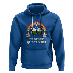Protect Queer Kids Hoodie Butterfly Ally LGBT Pride History Month Support TS02 Royal Blue Printyourwear