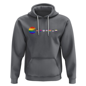 Funny LGBT Pride Hoodie Video Game Pie Eating LGBTQ Flag TS02 Charcoal Printyourwear