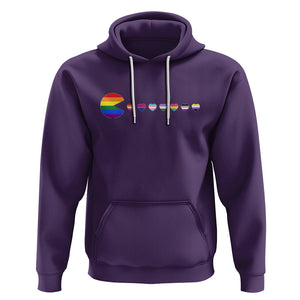 Funny LGBT Pride Hoodie Video Game Pie Eating LGBTQ Flag TS02 Purple Printyourwear