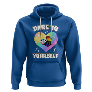 LGBT Cute Bee Hoodie Dare To Be Yourself LGBTQIA Gay Pride Flag TS02 Royal Blue Printyourwear