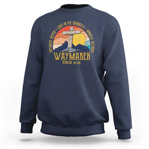 Bible Verse Sweatshirt Waymaker Psalm Isaiah Promise Keeper Light In The Darkness Miracle Worker Christian Religious TS02 Navy Print Your Wear