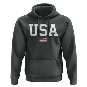 USA Hoodie Patriotic American Flag TS02 Dark Heather Print Your Wear