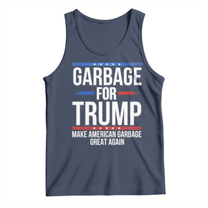 Garbage For Trump 2024 Tank Top Make American Garbage Great Again TS02 Navy Print Your Wear