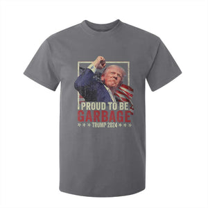 Garbage For Trump 2024 T Shirt For Kid Proud To Be Garbage Donald Raised Fist TS02 Charcoal Print Your Wear
