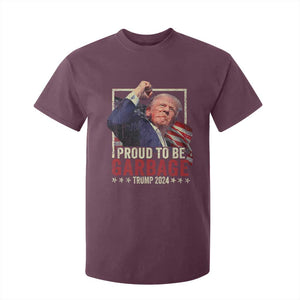 Garbage For Trump 2024 T Shirt For Kid Proud To Be Garbage Donald Raised Fist TS02 Maroon Print Your Wear