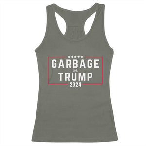 Garbage For Trump 2024 Racerback Tank Top US 47th President TS02 Military Green Print Your Wear