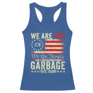 Garbage For Trump 2024 Racerback Tank Top We Are Not Garbage We The People American Flag TS02 Royal Blue Print Your Wear