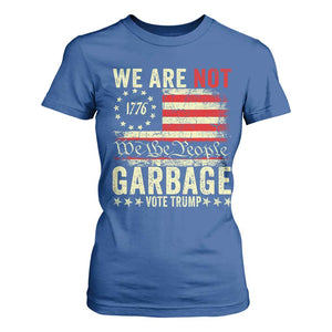 Garbage For Trump 2024 T Shirt For Women We Are Not Garbage We The People American Flag TS02 Royal Blue Print Your Wear