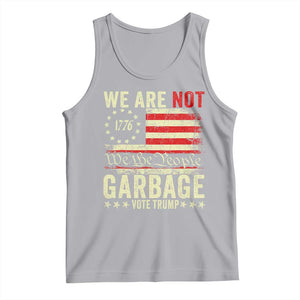Garbage For Trump 2024 Tank Top We Are Not Garbage We The People American Flag TS02 Athletic Heather Print Your Wear