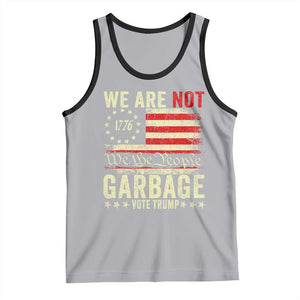 Garbage For Trump 2024 Tank Top We Are Not Garbage We The People American Flag TS02 Athletic Heather Black Print Your Wear