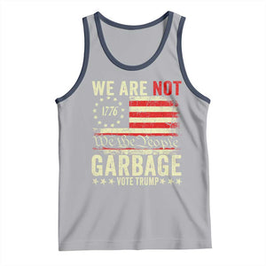 Garbage For Trump 2024 Tank Top We Are Not Garbage We The People American Flag TS02 Athletic Heather Navy Print Your Wear