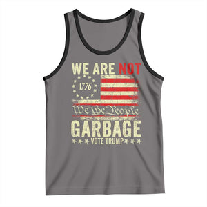 Garbage For Trump 2024 Tank Top We Are Not Garbage We The People American Flag TS02 Deep Heather Black Print Your Wear