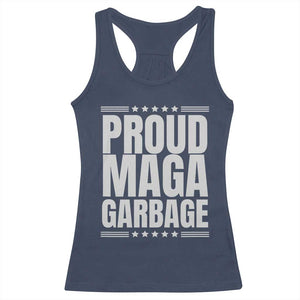 Proud Garbage 2024 Racerback Tank Top Vote Trump for President TS02 Navy Print Your Wear